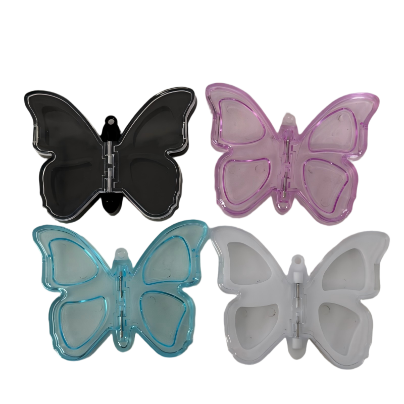 2523 علبة ظلال عيون فارغة بشكل فراشة إبداعي | تصميم شفاف متعدد الألوان، محمول وعملية