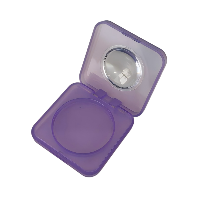 2528-1 حقيبة مستحضرات تجميل مربعة بغطاء قابل للطي بتدرج لوني｜مرآة مكبرة مدمجة｜عبوات مستحضرات تجميل بلاستيكية صديقة للبيئة
